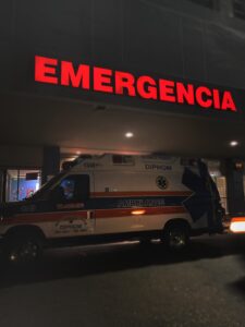 A LED display and an ambulance