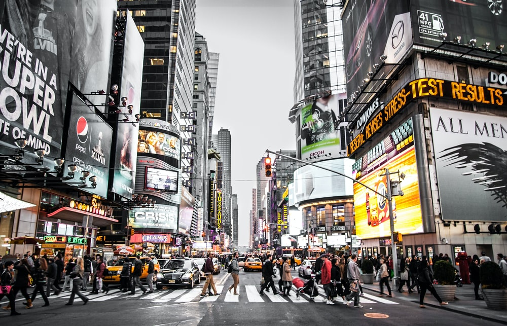  A busy urban area with potential customers.