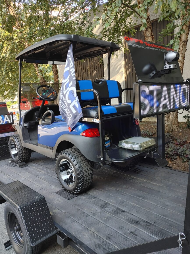 LED panel for advertising on a golf cart.